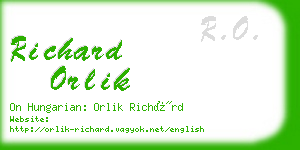 richard orlik business card